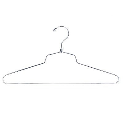 Nahanco 16 Metal Shirt/Dress Hangers, Chrome, 100/Pack (SLD-16)