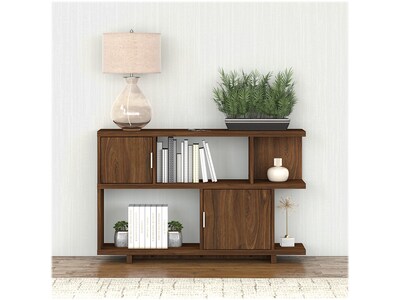 kathy ireland® Home by Bush Furniture Madison Avenue 47.17" x 13.7" Console Table with Storage, Modern Walnut (MDS015MW)