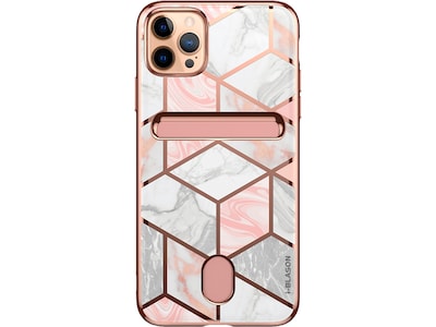 i-Blason Cosmo Wallet Case for iPhone 12 Pro Max, Marble Pink (iPhone2020-6.7-CosCard-Marble)