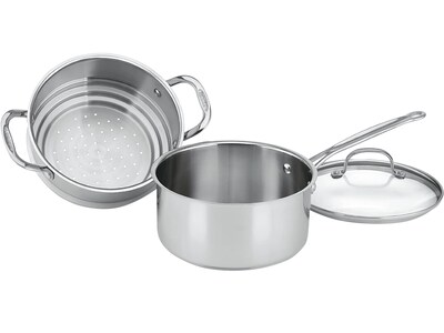 Cuisinart Chefs Classic Stainless Steel 3-Qt. Steamer Set, Gray, 3/Set, Each (77-35CG)