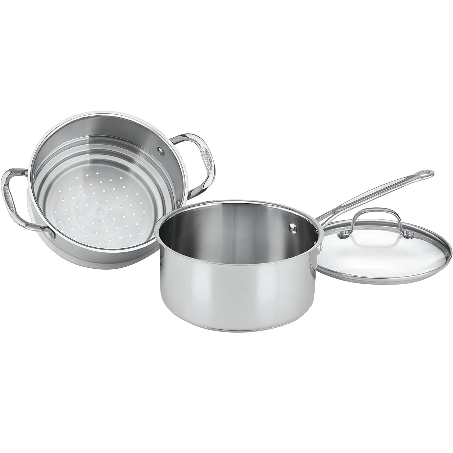 Cuisinart Chefs Classic Stainless Steel 3-Qt. Steamer Set, Gray, 3/Set, Each (77-35CG)