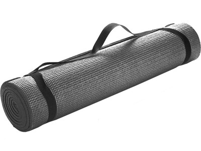 Mind Reader All-Purpose Extra Thick Yoga Mat, Black (YOGAPVC-BLK)