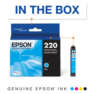 Epson T220 Cyan Standard Yield Ink Cartridge (T220220-S)