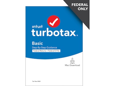 TurboTax Basic 2020 Federal Only for 1 User, macOS, Download (0608659)