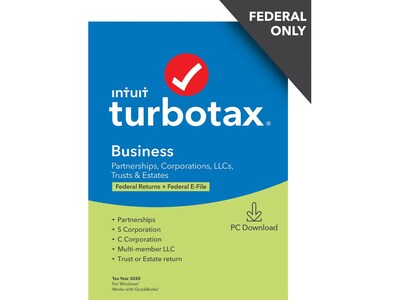 TurboTax Business 2020 Federal Only for 1 User, Windows, Download (0608673)