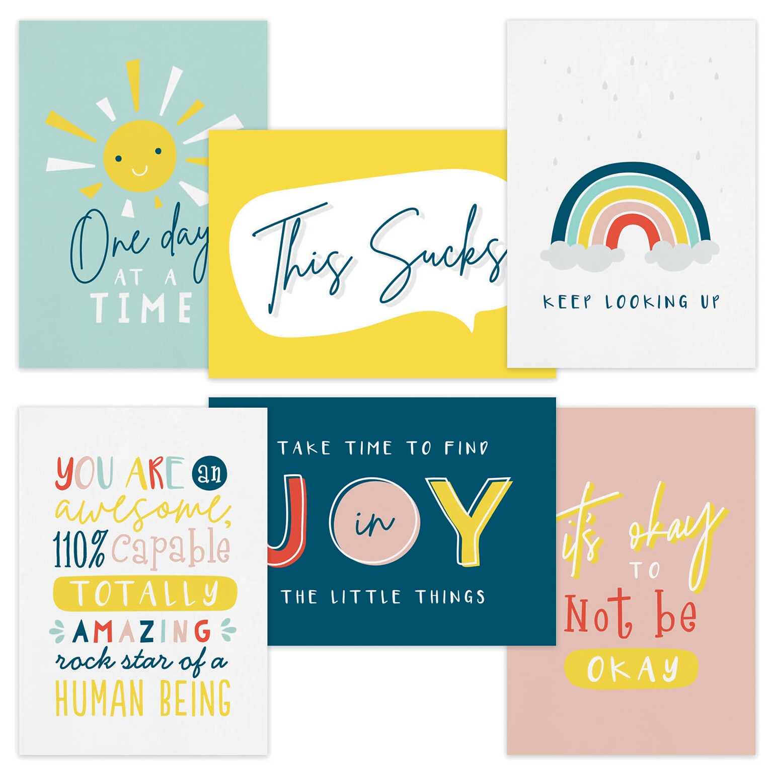 Assorted Supportive Sentiments Cards, With Envelopes, 7 x 5, 24 Cards per Set