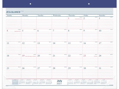 2021-2022 AT-A-GLANCE 17 x 21.75 Desk Pad Calendar, Academic, White/Blue/Red (AYST24-17-22)