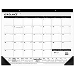 2021-2022 AT-A-GLANCE 17 x 21.75 Desk Pad Calendar, Academic, White/Black (SK2416-00-22)