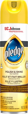 Pledge Polish & Shine Multiple-Purpose Cleaner, Lemon Clean Scent, 14.2 oz., 6/Carton (301168)