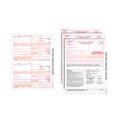TOPS 2020 1099-MISC Tax Forms, White, Copy A Laser/Inkjet Sheets with 1096 Forms, 100/Pack (LMISCFED16)