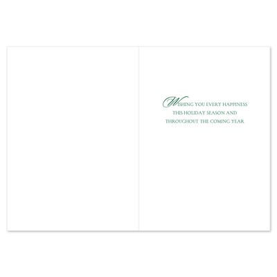 JAM PAPER Christmas Cards & Matching Envelopes Set, 7 6/7 x 5 5/8, Greenery Greetings, 16/Pack (52