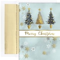 JAM PAPER Christmas Cards & Matching Envelopes Set, 7 6/7 x 5 5/8, Christmas Tree Trio, 18/Pack (5