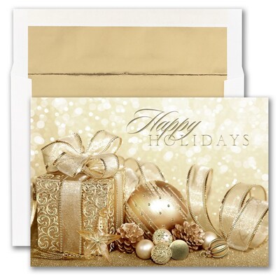 JAM PAPER Blank Christmas Cards & Matching Envelopes Set, Holiday Package, 25/Pack (526M1761WB)