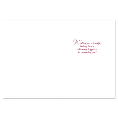 JAM PAPER Christmas Cards & Matching Envelopes Set, 7 6/7" x 5 5/8", Holiday Wishes Wreath, 16/Pack (526935200)