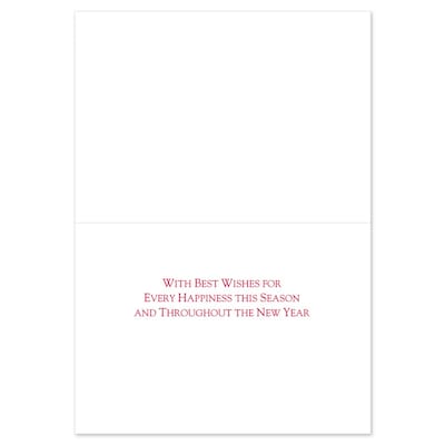JAM PAPER Christmas Cards & Matching Envelopes Set, 7 6/7" x 5 5/8", Painted Wreath, 18/Pack (526937100)