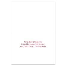 JAM PAPER Christmas Cards & Matching Envelopes Set, 7 6/7 x 5 5/8, Painted Wreath, 18/Pack (526937