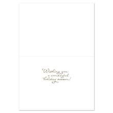 JAM PAPER Christmas Cards & Matching Envelopes Set, 7 6/7 x 5 5/8, Silver & Gold Baubles, 16/Pack