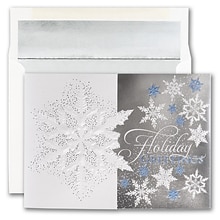 JAM PAPER Blank Christmas Cards & Matching Envelopes Set, Snowflake Gatefold, 25/Pack (526M1271WB)