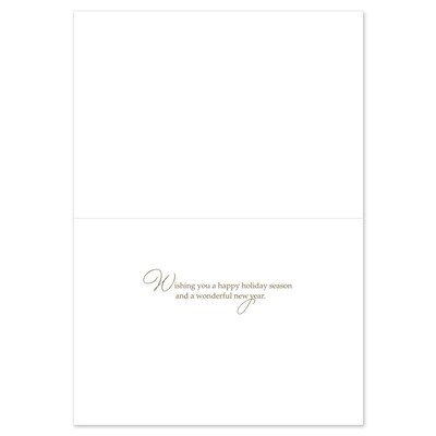 JAM PAPER Christmas Cards & Matching Envelopes Set, 7 6/7" x 5 5/8", Gold Sparkle Ornament, 18/Pack (526936100)