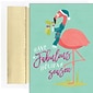 JAM PAPER Christmas Cards & Matching Envelopes Set, 7 6/7" x 5 5/8", Fabulous Flamingos, 18/Pack (526940800)