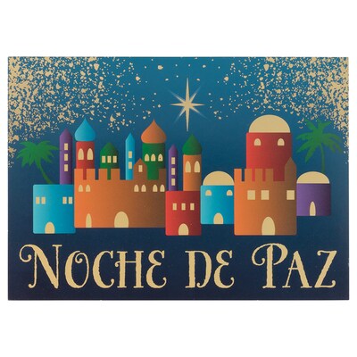 JAM PAPER Deluxe Spanish Christmas Cards & Matching Envelopes Set, Noche de Paz, 12 Cards/Pack (JAM3IG105701)