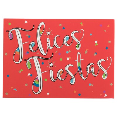 JAM PAPER Deluxe Spanish Christmas Cards & Matching Envelopes Set, Felices Fiestas, 12 Cards/Pack (JAM4IG105701)