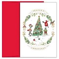 JAM PAPER Christmas Cards & Matching Envelopes Set, 7 6/7 x 5 5/8, Santas Helpers, 18/Pack (526938500)