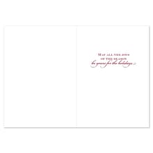 JAM PAPER Christmas Cards & Matching Envelopes Set, 7 6/7 x 5 5/8, Seasons Floral, 18/Pack (526936