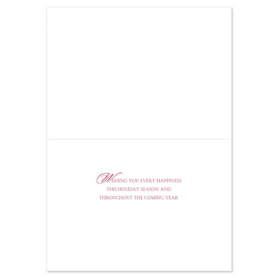 JAM PAPER Christmas Cards & Matching Envelopes Set, 7 6/7 x 5 5/8, Gold Wreath Trio, 16/Pack (5269