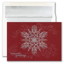 JAM PAPER Blank Christmas Cards & Matching Envelopes Set, Dazzling Snowflake, 25/Pack (526M1771WB)