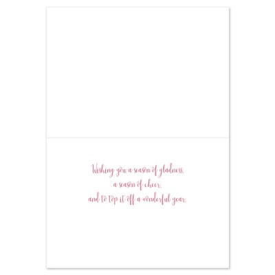 JAM PAPER Christmas Cards & Matching Envelopes Set, 7 6/7 x 5 5/8, Merry Happy Love, 18/Pack (5269