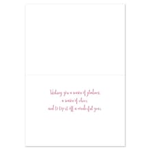 JAM PAPER Christmas Cards & Matching Envelopes Set, 7 6/7 x 5 5/8, Merry Happy Love, 18/Pack (5269