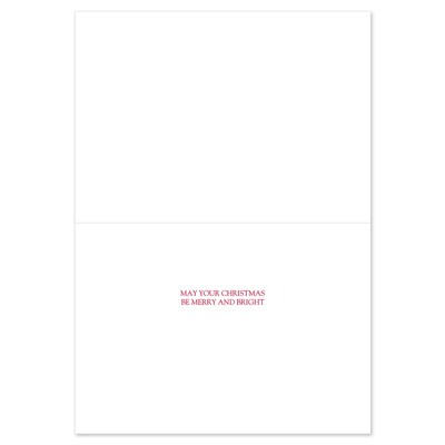 JAM PAPER Christmas Cards & Matching Envelopes Set, 7 6/7" x 5 5/8", Silver Shimmer Tree, 16/Pack (526938000)