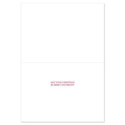 JAM PAPER Christmas Cards & Matching Envelopes Set, 7 6/7 x 5 5/8, Silver Shimmer Tree, 16/Pack (5