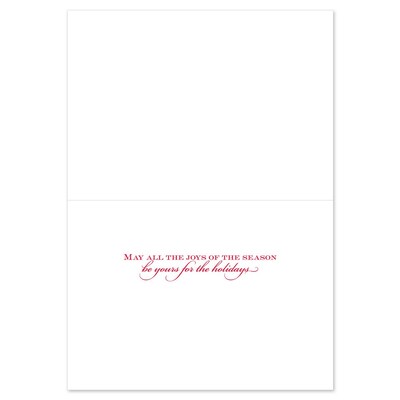 Jam Paper Christmas Cards & Matching Envelopes Set, 7 6/7" x 5 5/8", Glittering Snowflake, 16/Pack (526939200)