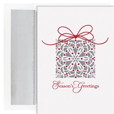 JAM PAPER Christmas Cards & Matching Envelopes Set, 7 6/7 x 5 5/8, Gifts of the Season, 16/Pack (526935000)