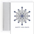 JAM PAPER Christmas Cards & Matching Envelopes Set, 7 6/7 x 5 5/8, Oranate Silver Snowflake, 18/Pack (526936200)
