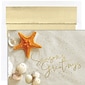 JAM PAPER Christmas Cards & Matching Envelopes Set, 7 6/7" x 5 5/8", Starfish Greetings, 18/Pack (526937600)