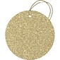JAM PAPER Glitter Gift Tags with String, Circular, 2 1/2 x 2 1/2, Gold, 30/Pack (52627209751)