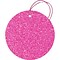JAM PAPER Glitter Gift Tags with String, Circular, 2 1/2 x 2 1/2, Hot Fuchsia Pink, 30/Pack (5262720
