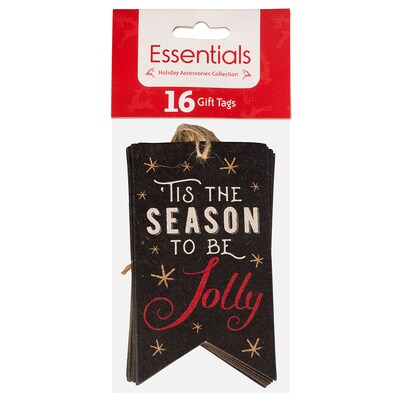 JAM PAPER Holiday Gift Tags, 4 1/4" x 2 3/8", 'Tis The Season- 16/pack (207734324)