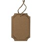 JAM PAPER Premium Gift Tags with Twine String, 2 x 3, Brown Kraft Recycled w/ Border, 25/pack (297537540)