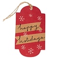 JAM PAPER Holiday Gift Tags, 4 1/4 x 2 3/8, Happy Holidays- 16/pack (207734325)