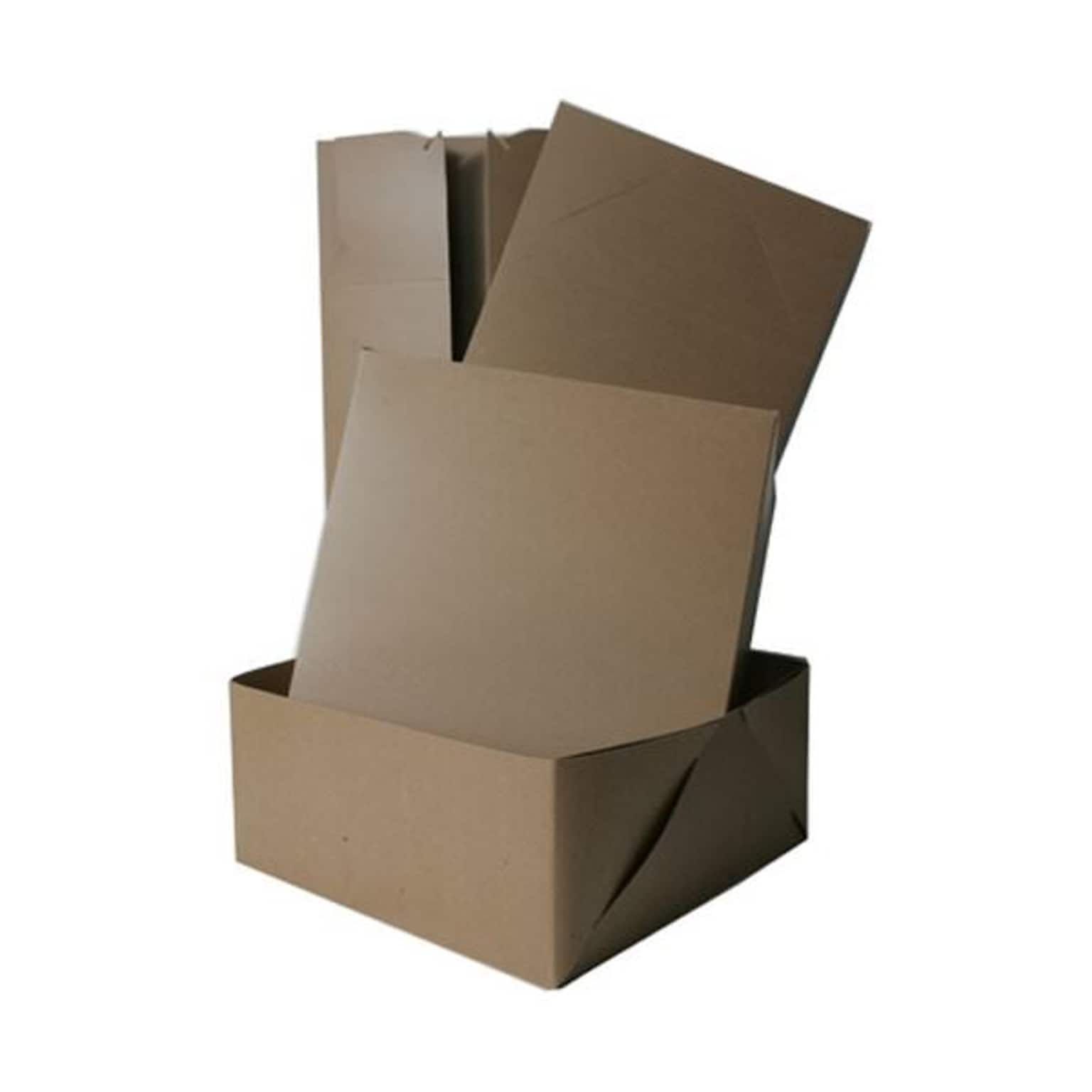 JAM Paper Gift Box with Full Lid, 12 x 12 x 5.5, Kraft (5253900)