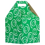 JAM PAPER Gable Gift Box with Handle, Large, 8 x 7 1/4 x 8, Green Swirl Design (4353534)