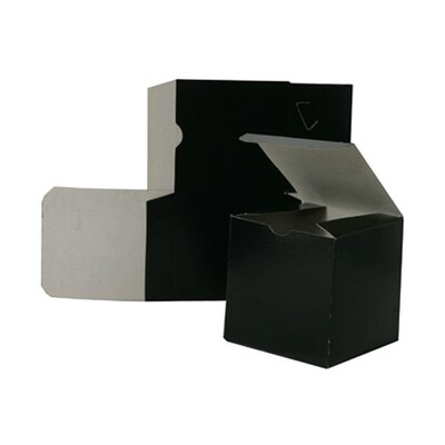 JAM Paper Gift boxes, 4.5 x 4.5 x 6, Black Semi Glossy (7355516)