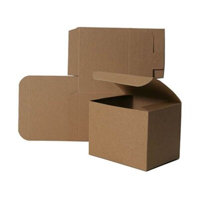 JAM Paper Open Lid Gift Boxes, 6 x 6 x 4, Kraft (5363911)