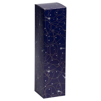 JAM PAPER Holiday Wine Boxes, 3 1/4 x 3 1/4 x 13 1/4, Night Sky Shooting Stars