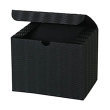 JAM PAPER Gift boxes, 4 1/2 x 4 1/2 x 6, Black Corrugated Wave