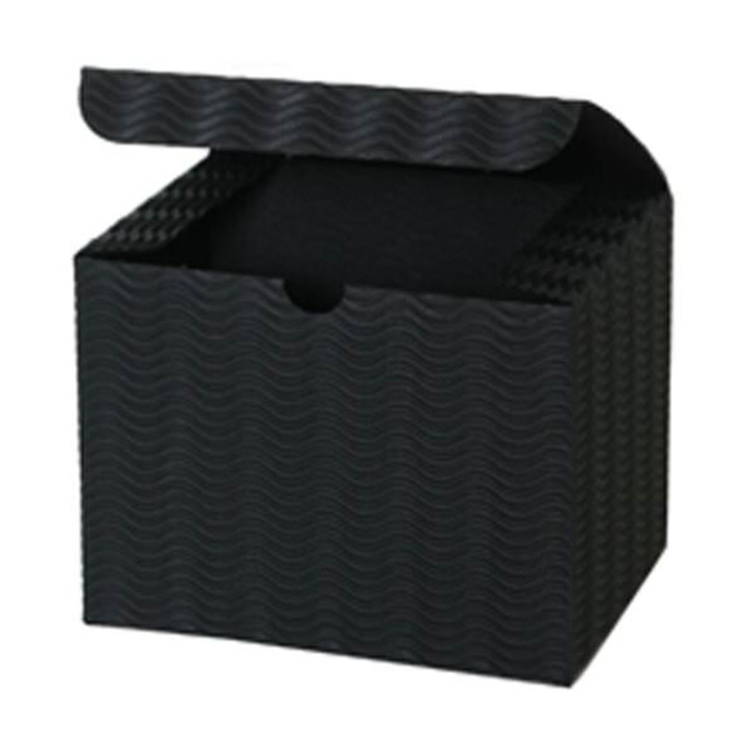 JAM Paper Gift boxes, 4.5 x 4.5 x 6, Black Corrugated Wave (8286319)